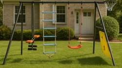 Dečiji Set 4u1 klackalica , koš , merdevine i ljuljaška 360x160x176 cm