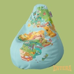 Dečji Lazy Bag - Mapa sveta, ilustrovane znamenitosti država ( 200 )