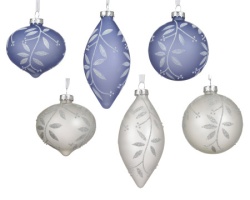 Dekordom dekoracija - hanging bauble glass 8cm 071835 - blue/white - kmg ( 045651 )