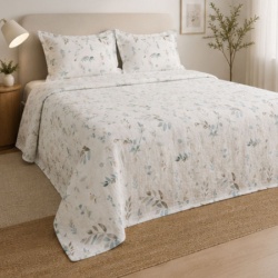 Dekordom Prekrivač set bloom 150x200 / 50x70+5 - white/blue ( 025816 )