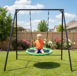 Double Fun Gnezdo - velika ljuljaška za decu - crna metalna konstrukcija 120x160x200