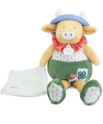 Doudou Plišana krava sa mazilicom 28cm ( DC4323 )-5