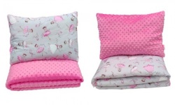 Dvostrani jorgan i jastuk 160X90 - ROZE BALERINA ( 7762 )