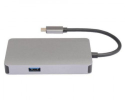 E-Green adapter USB 3.1 tip C (M) - HDMI + VGA + 2xUSB 3.0 + RJ45 + tip C (F) beli - Img 2