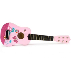 Ecotoys Drvena gitara za decu sa metalnim žicama pink ( FO18 P / MF019A )-4