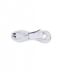 Emos kabel priključni pvc 2×0,75mm sa prekidačem beli 3m s08273 ( 2221 )
