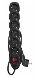Emos kabl produžni crni sa prekidačem 1,5m/6r pc1621r ( 2840 )