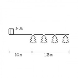 Emos novogodišnja led rasveta tree garland 1.35m 3aa ww zy1973 ( 1567 ) - Img 3