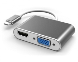 Fast asia adapter-konvertor TIP C na HDMI+VGA