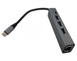 FastAsia adapter-konvertor tip C na 3xUSB 3.0+tip C+RJ45 - Img 2