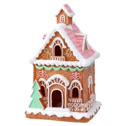 Festa snowelle novogodišnja dekoracija novogodišnja kućica pastel 22.5cm ( 710470 )