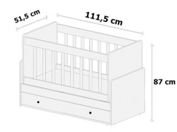 Futrix  Kolevka za bebe ljuljajuća sa fiokom belo ( 32481 ) -4