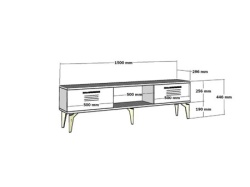 Futrix  Tv komoda Assimo hrast - belo ( 38493 ) -2