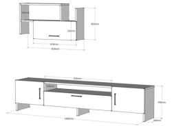 Futrix Tv komoda belo sa zidnim elementom ( 34525 ) -4