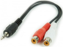 Gembird 3.5mm stereo plug to 2 RCA (cinca) sockets audio kab 0.2m CCA-406 - Img 1