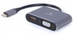 Gembird A-USB3C-HDMIVGA-01 USB Type-C to HDMI + VGA display adapter, space grey - Img 2