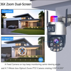 Gembird cam-ip6mp-ep5-36x zoom gmb kamera  6 mpix microsd icsee xmeye pro app two-way voice ptz ip66,2x3.6mm-6