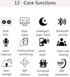 Gembird cam-ip6mp-q3 gmb kamera 6 mpix microsd icsee xmeye pro app two-way voice 2x3,6mm -1