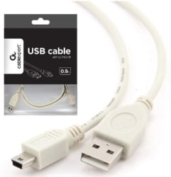 Gembird CC-USB2-AM5P-3 Mini-USB kabl 0.9m White-2
