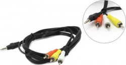 Gembird jack AV 3.5mm 4-pin, cable Jack AV 3.5mm male - 3x RCA male 2m black CCA-4P2R-2M