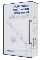 Gembird MA-DA2-06-W Podesivi dupli stoni drzac za monitor, tilt, 17-32 max.10kg White-1