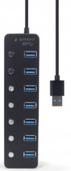 Gembird UHB-U3P7P-01 7-port USB 3.1 (Gen 1) hub with switches, black - Img 3