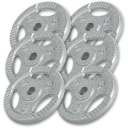 Gorilla Sports Set tegova od livenog gvožđa 6x5 kg (30 mm u sivoj boji) ( 100220-00002-0113 )