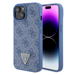 Gues maska za iPhone 15 plus leather 4G triangle strass blue ( GUHCP15MP4TDPB ) - Img 1