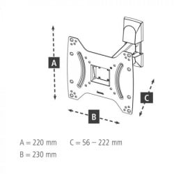 Hama lcd nosac, okretni, jedna ruka, 19-48" crni vesa 200x200 ( 220821 ) - Img 4