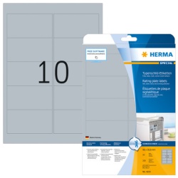 Herma etikete 96,0x50,8 A4/10 1/25 aluminium look ( 02H4223 )