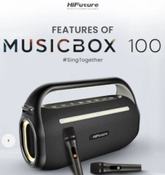 HiFuture MusicBox 100 70W bluetooth + 2 mikrofona, crni Zvučnici