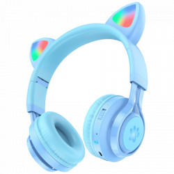 Hoco bežične stereo slušalice, Bluetooth v5.3, 400mAh - W39 slušalice Mačje uši,Plave - Img 4