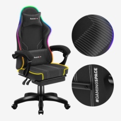 Huzaro gejmerska stolica force 3.7 rgb black ( 8327 )