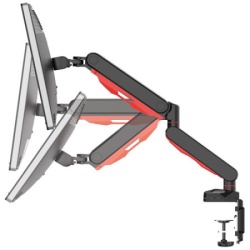 Iiyama gaming desk mount for single monitor with adjustable gas spring. Deskmount with clamp or grommet. monitor up to 9kg, VESA 75x75 or 1-4