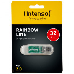 Intenso USB flash drive 32GB Hi-Speed USB 2.0 rainbow line transp. - USB2.0-32GB/rainbow - Img 1