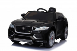 Jaguar F-Race Licencirani auto na akumulator sa kožnim sedištem i mekim gumama - Crni - Img 4