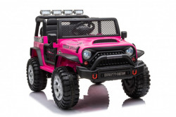 Jeep BROTHERS Auto na akumulator sa dva pogona i kožnim sedištem - Pink - Img 1