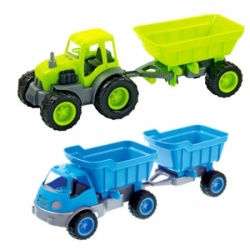 Kamion/traktor sa prikolicom i gumenim tockovima mix ( 04/13167 )