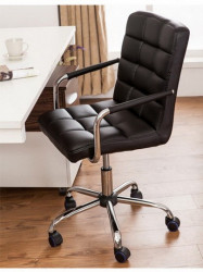 Kancelarijska stolica BOND od eko kože - Crna - Img 2