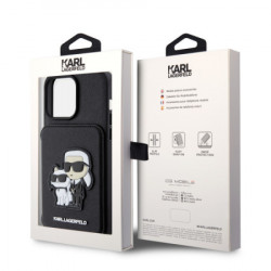 Karl Lagerfeld maska za iPhone 15 pro max saffiano cardslots and stand K&C patch black ( KLHCP15XSAKCSCK ) - Img 4