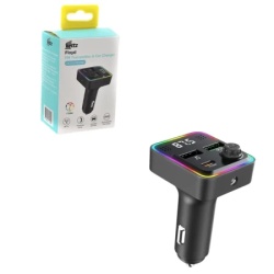 Kettz fm transmiter i punjač flyod – 2×usb qc3.0 + type-c pd30w, led ( 1-0028 )