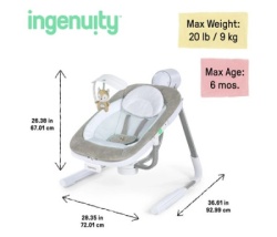 Kids ii 12584 ingenuity ljuljaska anyway sway™  - ray™ 0-9m (max 9kg) ( SKU12584 ) -3