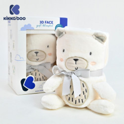 KikkaBoo bebi ćebence sa 3D vezom 75x100 My Teddy ( KKB50109 ) - Img 3