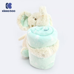 KikkaBoo bebi ćebence sa plišanom igračkom 70x100 Elephant Time ( KKB50119 ) - Img 1