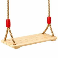Kinder Home dečija drvena ljuljaška za dvorište sa konopcima – prirodno drvo, 33 cm ( JXS-3033 )