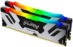 Kingston ddr5 48gb (2x24gb) 8400mt/s [fury renegade rgb], non-ecc clocked udimm, cl40 1.45v, 288-pin 1rx8, silver/black, xmp ( KF584CU40RSA