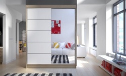 Klizni plakar Cameron III Sonoma/Belo sa ogledalom 1500X2000X580