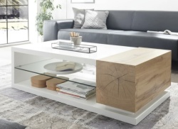Klub sto Elara Belo visoki sjaj/Staklo 1200x600x425 mm ( 800-566 )