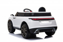 Land Rover 1 Auto na akumulator sa kožnim sedištem i mekim gumama - Beli - Img 4