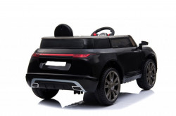 Land Rover 1 Auto na akumulator sa kožnim sedištem i mekim gumama - Crni - Img 6